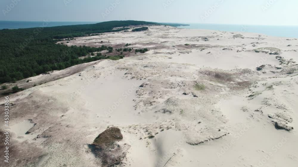 Curonian Spit, Efa dune. A sand dune is bordered by a forest. Curonian Spit, Efa dune. A sand dune is bordered by a forest.
