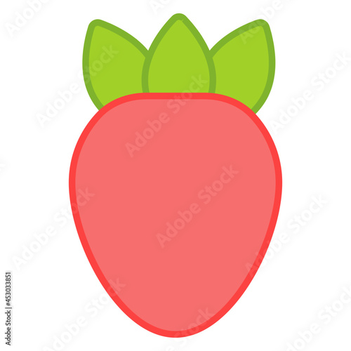 A yummy icon of strawberry fruit in flat design