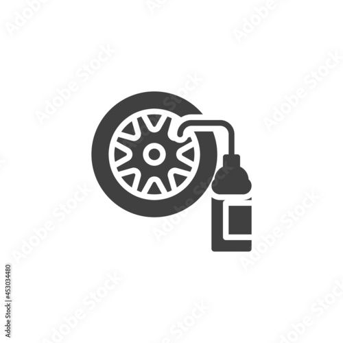 Car tyre and nitrogen bottle vector icon