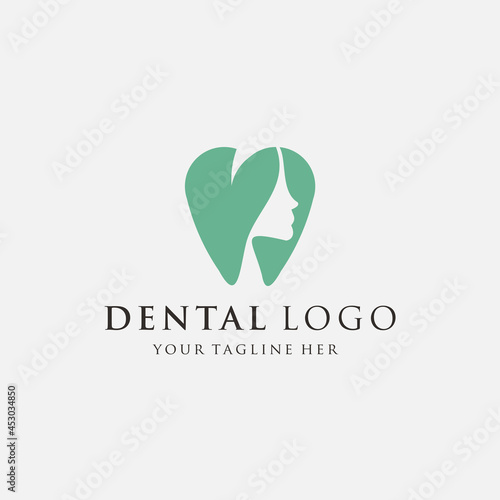 simple and modern beauty dental logo design template elements
