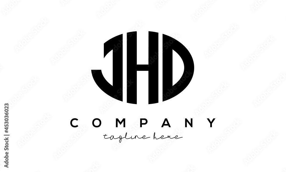 JHD three Letters creative circle logo design JHD three Letters creative circle logo design