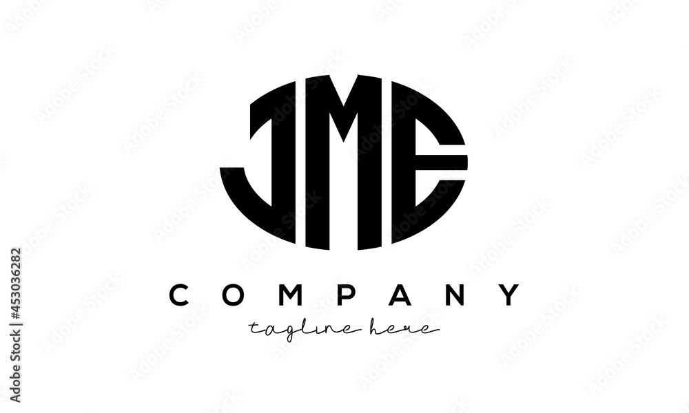 JME three Letters creative circle logo design
