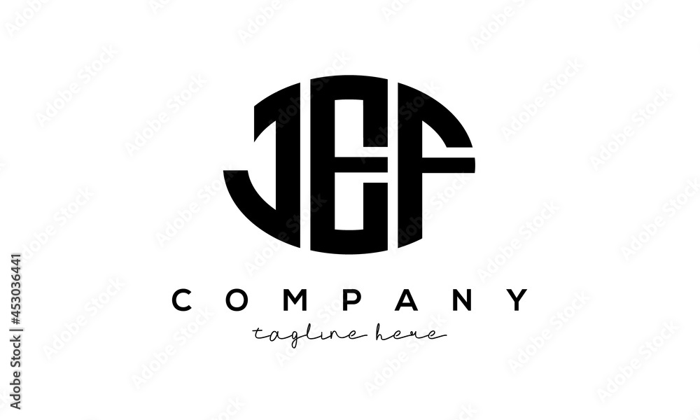 JEF three Letters creative circle logo design JEF three Letters creative circle logo design