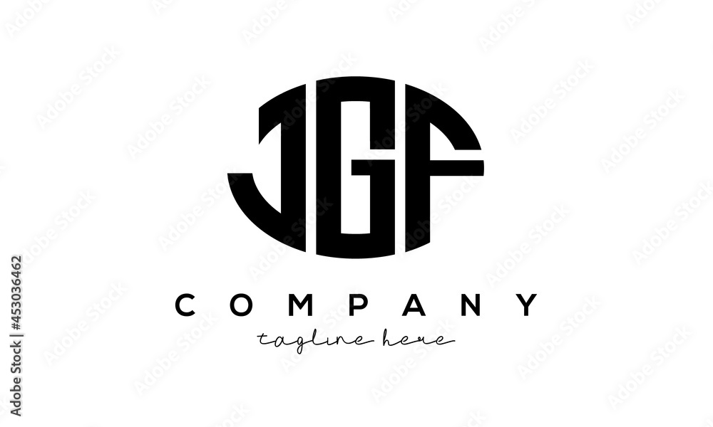 JGF three Letters creative circle logo design