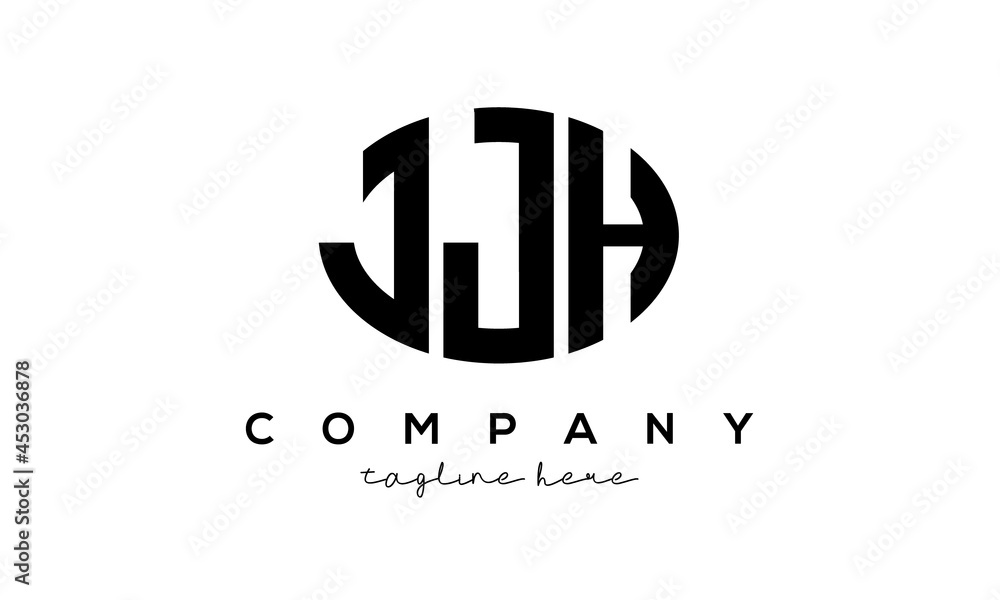JJH three Letters creative circle logo design JJH three Letters creative circle logo design