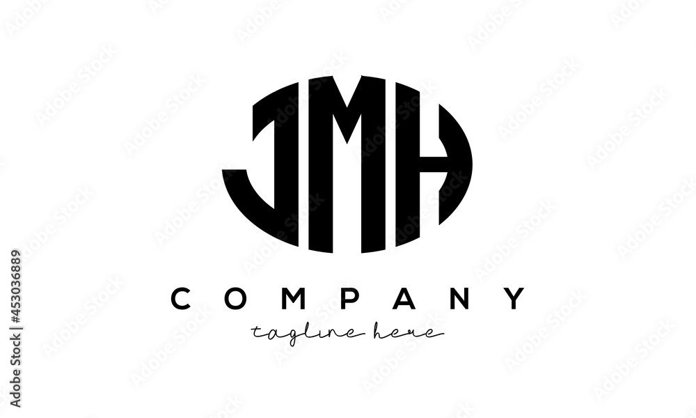 JMH three Letters creative circle logo design JMH three Letters creative circle logo design