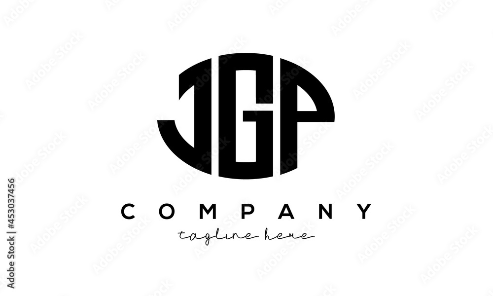 JGP three Letters creative circle logo design