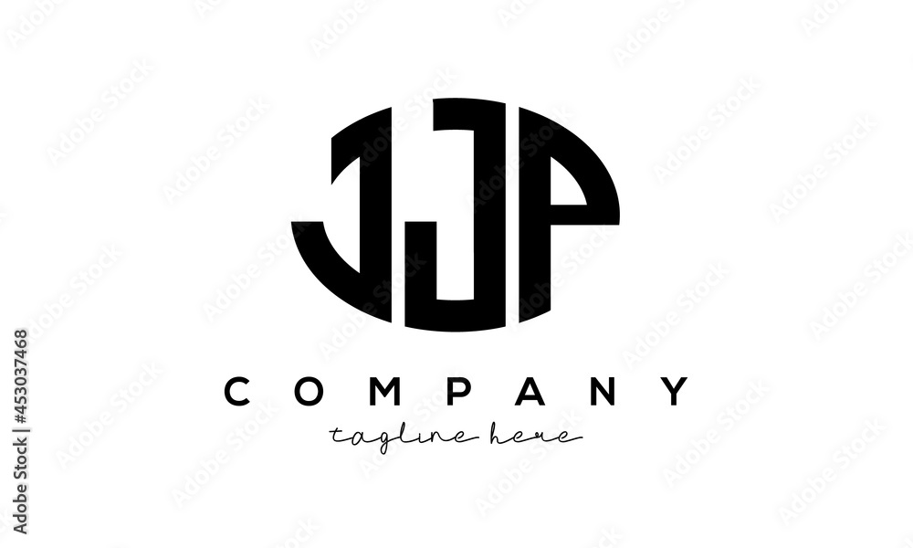 JJP three Letters creative circle logo design