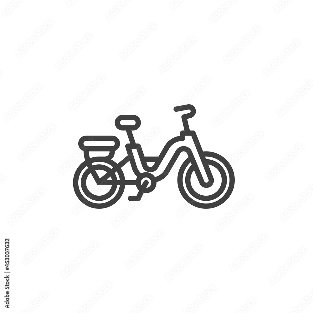 Fototapeta premium Electric bicycle line icon