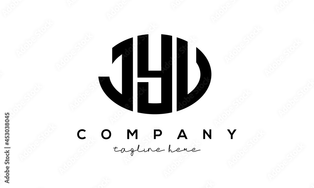 JYU three Letters creative circle logo design	