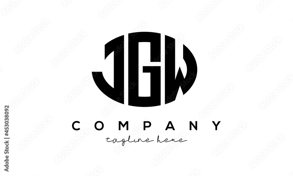 JGW three Letters creative circle logo design JGW three Letters creative circle logo design