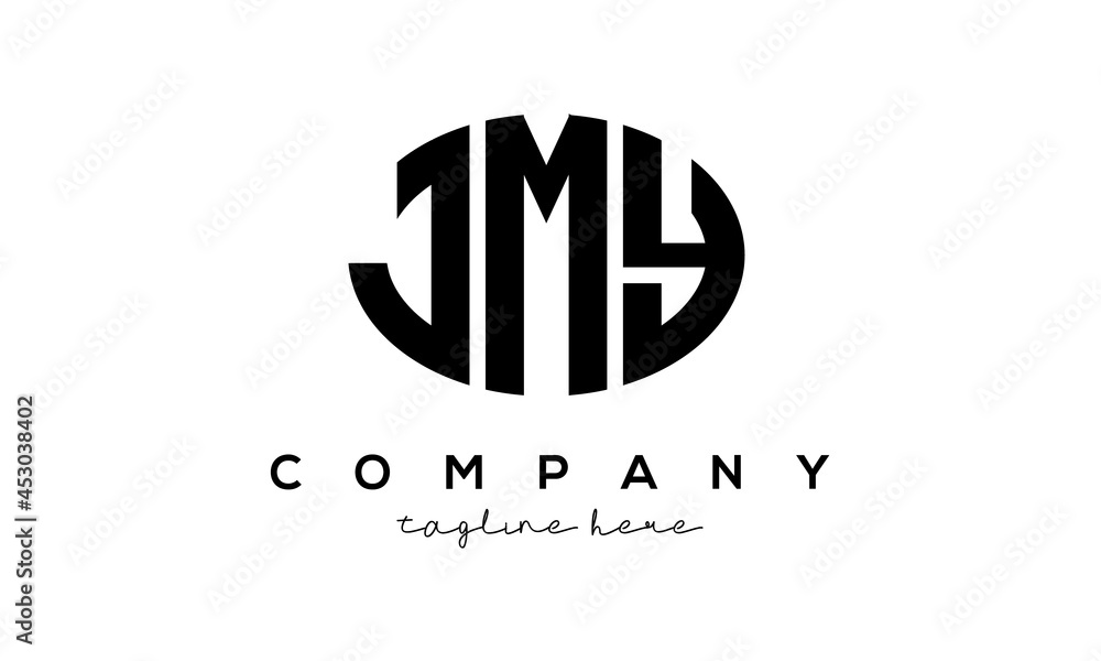 JMY three Letters creative circle logo design	