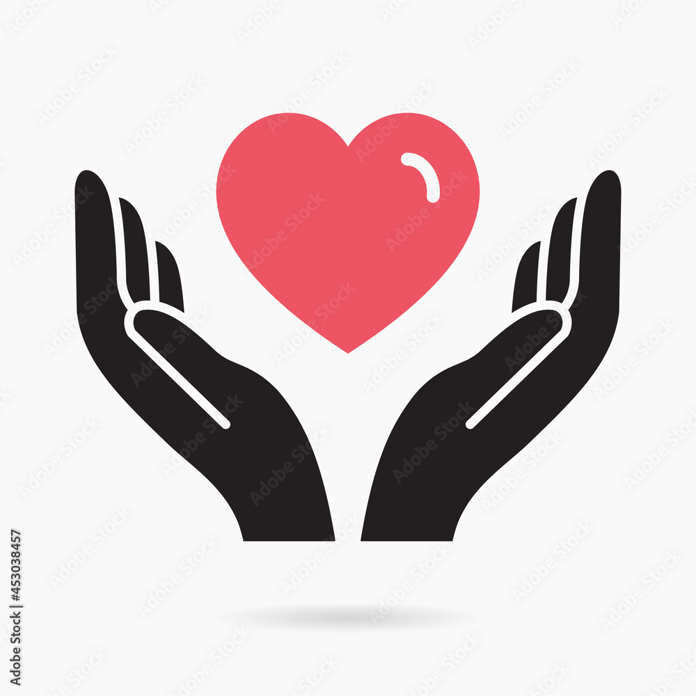 Charity icon on white background. Vector illustration. Charity icon on white background. Vector illustration.
