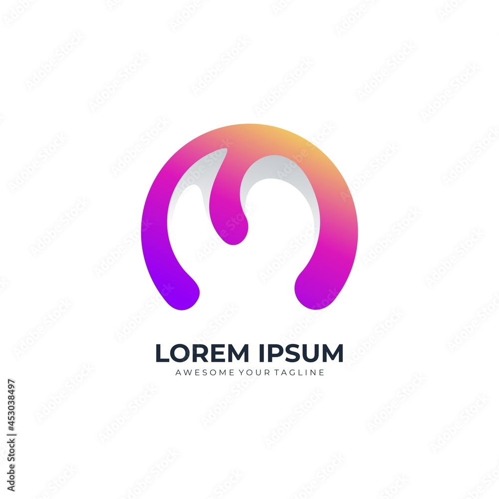Obraz premium logo letter M gradient modern colorful
