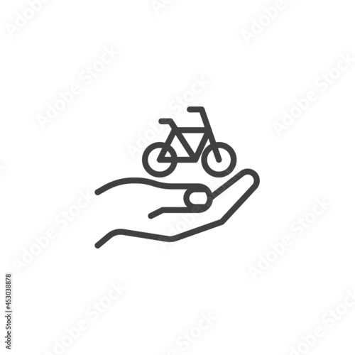 Bike sharing service line icon