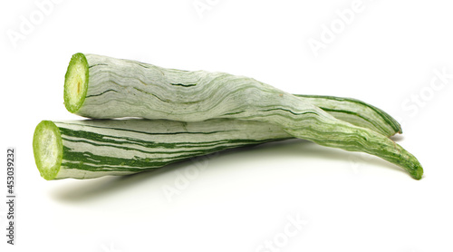 snake gourd on white background photo