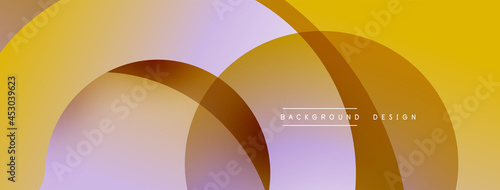 Abstract overlapping lines and circles geometric background with gradient colors