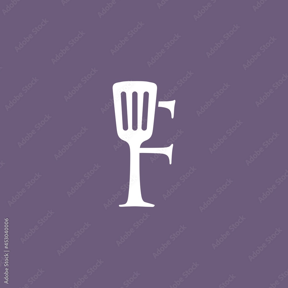 f letter spatula kitchen restaurant chef logo vector icon illustration f letter spatula kitchen restaurant chef logo vector icon illustration