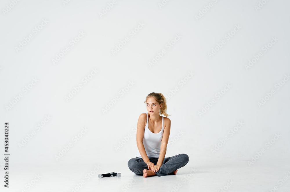 athletic woman energy dumbbells workout motivation athletic woman energy dumbbells workout motivation
