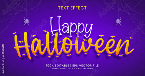 Happy Halloween text, textured editable text effect style