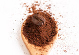 coffee bean and coffee powder