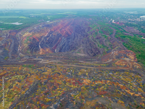 overhead top view of ore mine © phpetrunina14