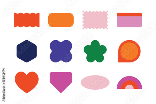 Vector set of design elements, patches and stickers with copy space for text - abstract background elements