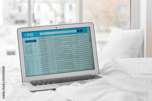 Laptop with open e-mail box...