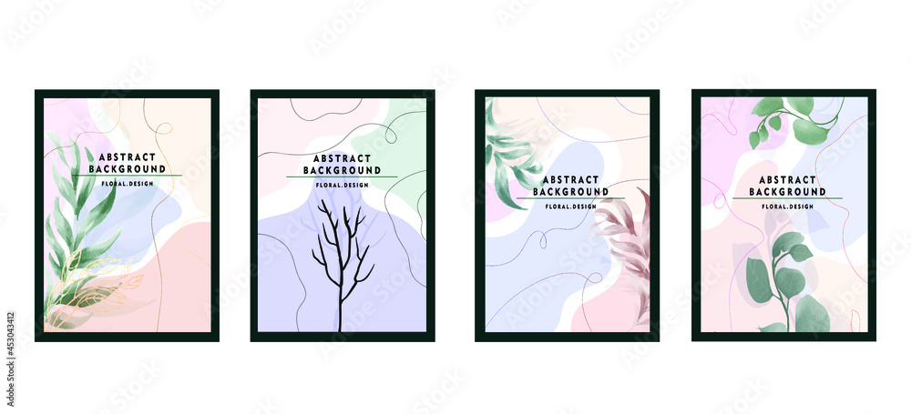 Floral Background Pattern Set with Dummy Text for Web Design, Landing Page, and Print Material.