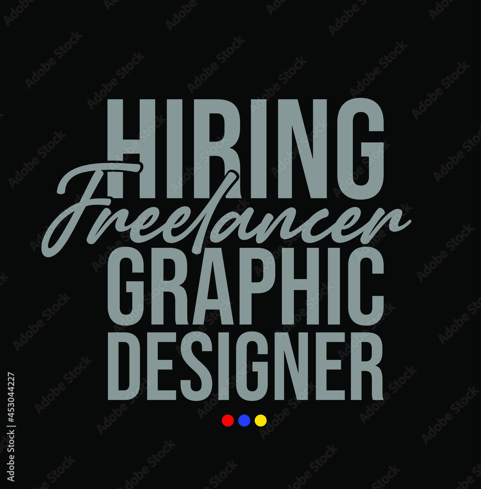 Fototapeta premium Hiring freelancer Graphic Designer post for social media.