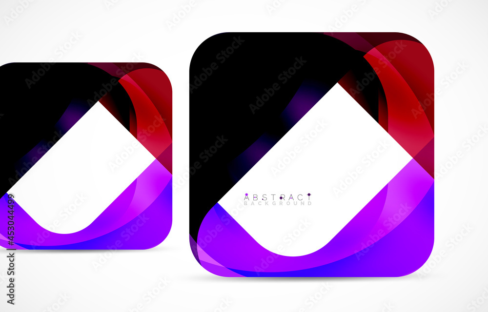 Minimal background. Abstract square shape with round corners created with wavy forms. Vector Illustration For Wallpaper, Banner, Background, Landing Page Minimal background. Abstract square shape with round corners created with wavy forms. Vector Illustration For Wallpaper, Banner, Background, Landing Page