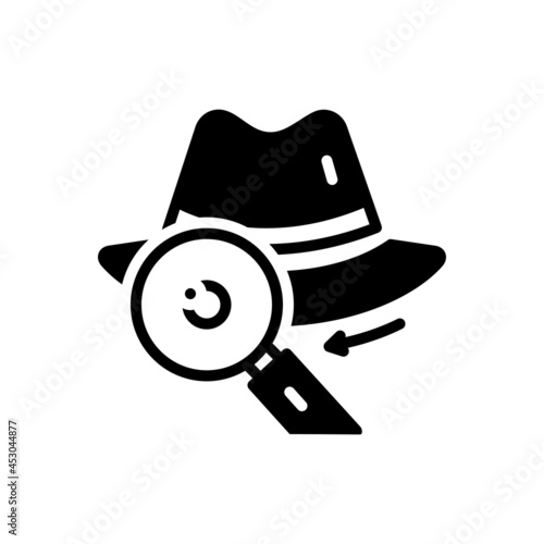 Black solid icon for investigate 