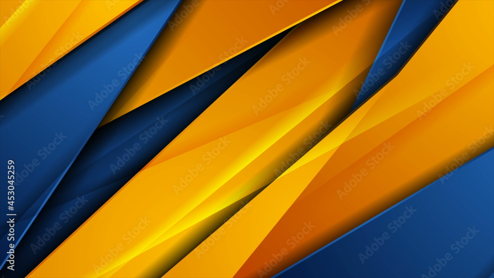 Obraz Blue and orange glossy corporate abstract background