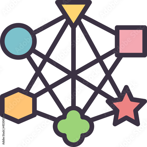 decentralized outline style icon