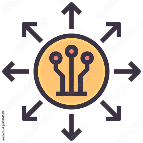 liquidation outline style icon