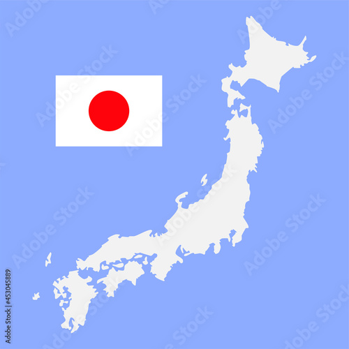 Vector map Japan, template Asia outline country