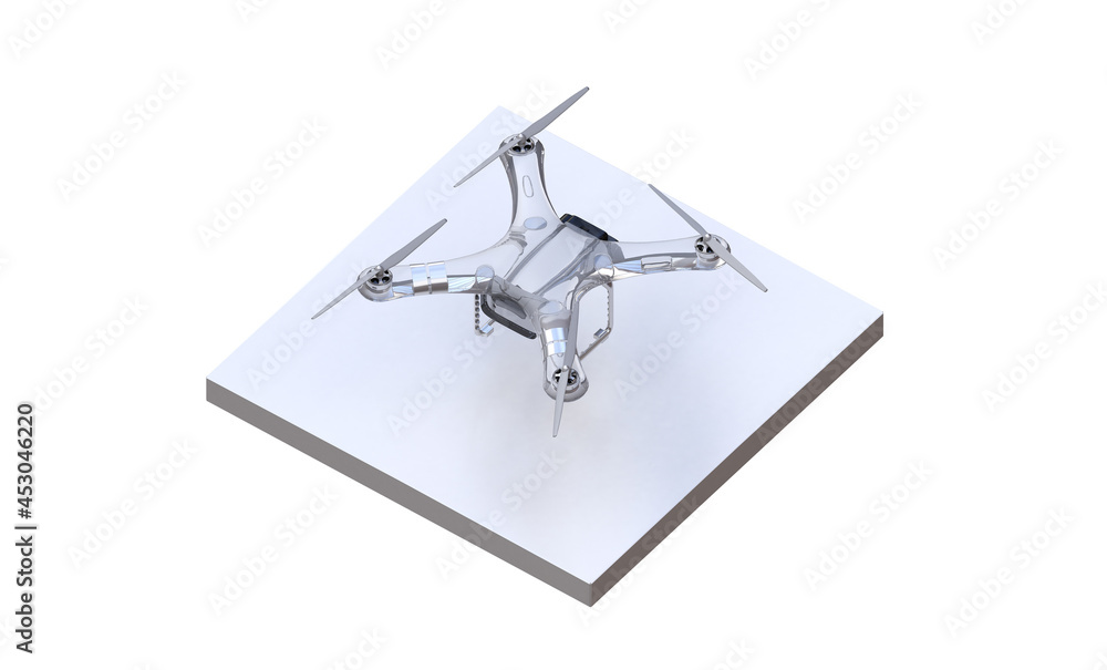 Autonomous flying drone on a white square floor, IoT Future transportation technology. Autonomous flying drone on a white square floor, IoT Future transportation technology.