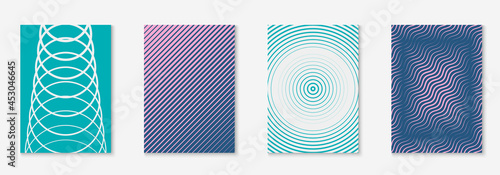 Abstract shapes cover and template with line geometric elements.