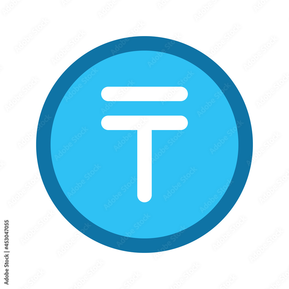 Illustration vector graphic icon of Kazakhstan Tenge currency. Filled line style icon. Vector illustration isolated on white background. Perfect for website or application design. Illustration vector graphic icon of Kazakhstan Tenge currency. Filled line style icon. Vector illustration isolated on white background. Perfect for website or application design.