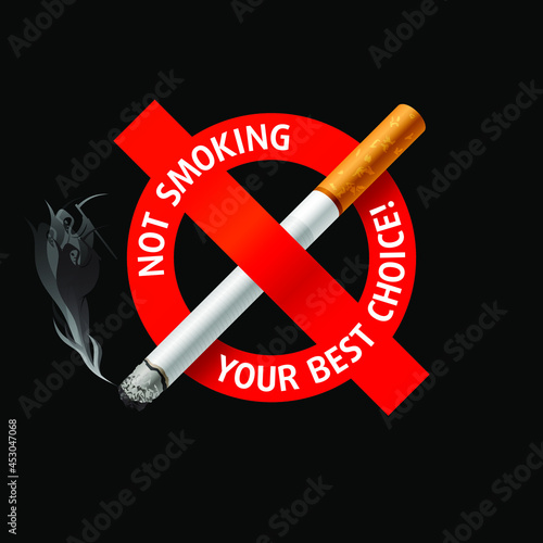 
No smoking sign on black background