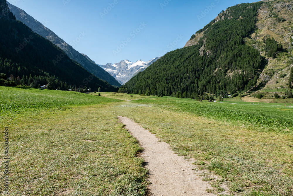 View of the valley of Cogne in the Gran Paradiso National Park