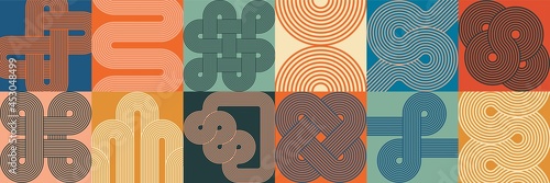 Fototapeta Composition with line art geometric forms