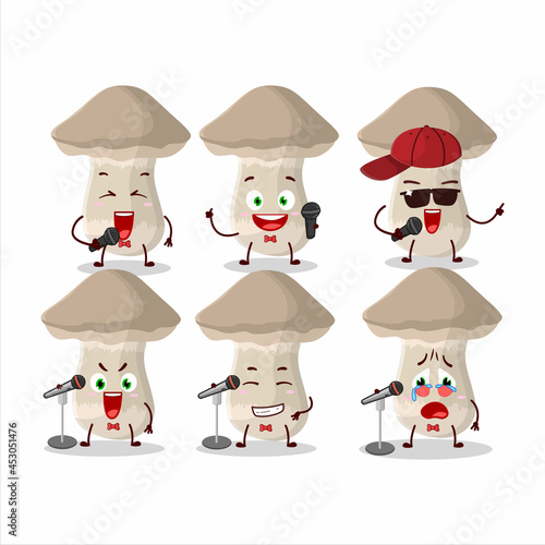 A Cute Cartoon design concept of toadstool singing a famous song