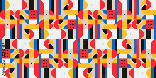 Abstract geometric mural co...