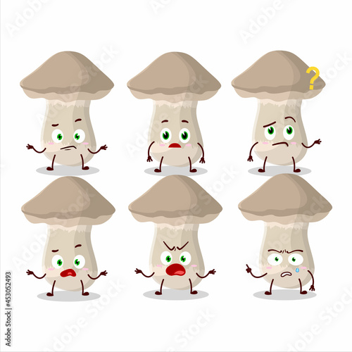 Cartoon character of toadstool with what expression