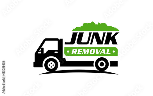 Illustration vector graphic of junk removal solution services logo design template