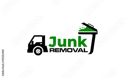 Illustration vector graphic of junk removal solution services logo design template