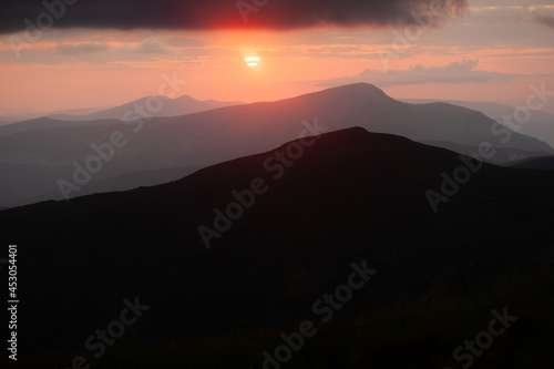 A magical sunrise high in the mountains.