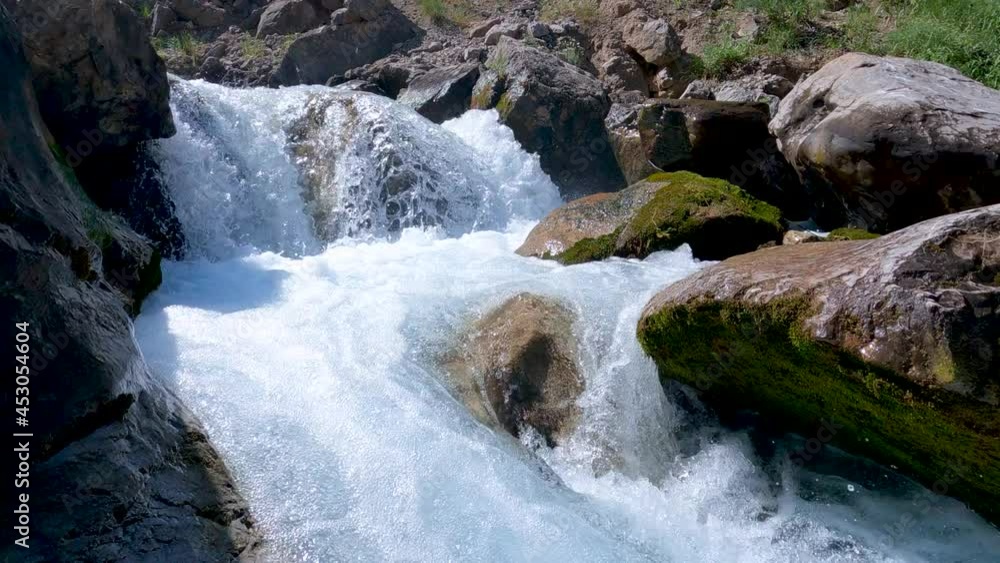 Snow water flowing from the mountains Snow water flowing from the mountains