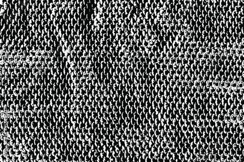 Grunge texture of coarse grained fabric. Fabric with grains, cells. Abstract monochrome background. Vector illustration. Overlay template
